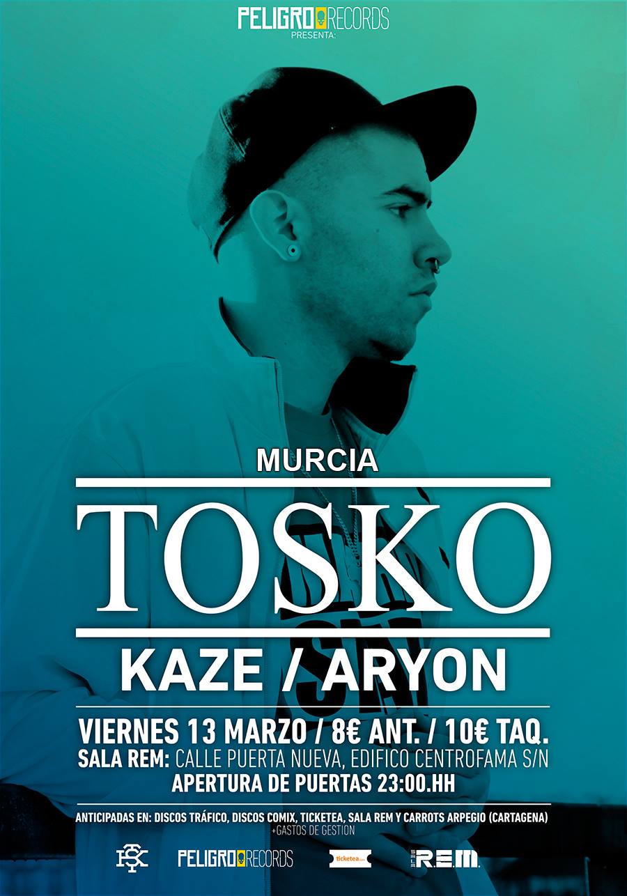 Tosko + Aryon + Kaze en Sala REM el 13 de marzo