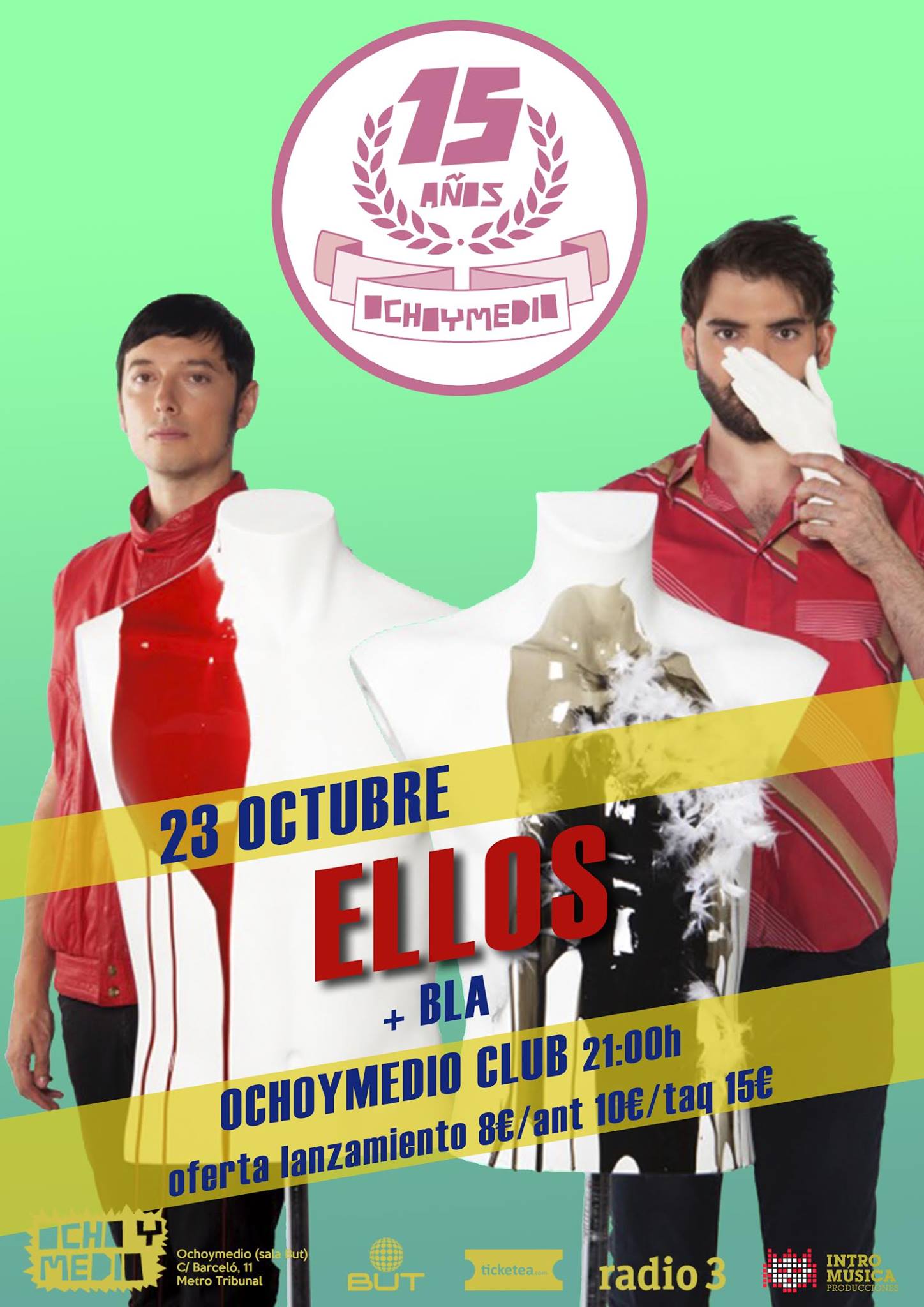 Ellos + Bla en ochoymedio Madrid el 23 de octubre