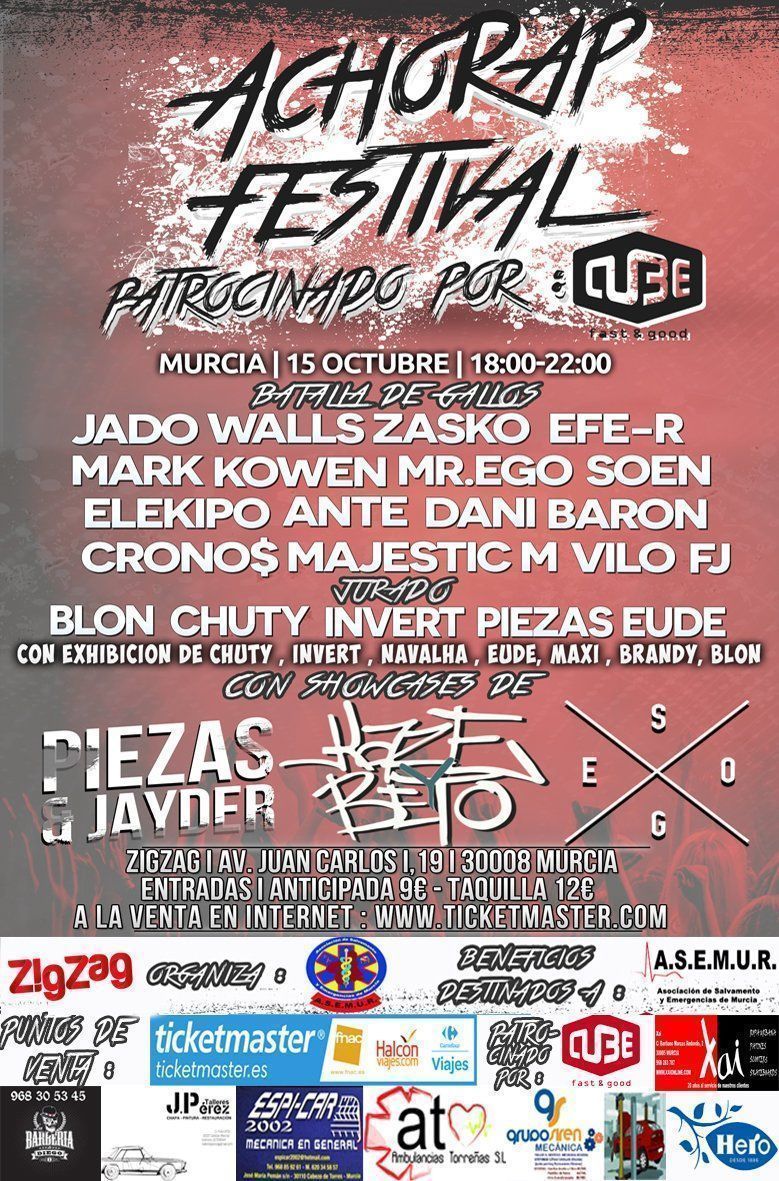 El Achorap Festival llega el 15 de octubre para convertir a Murcia en referente del hip hop nacional
