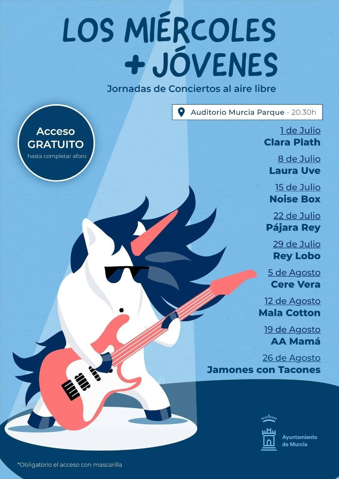 Vuelven ‘Los Miércoles Más Jóvenes’, conciertos gratuitos y al aire libre en Murcia